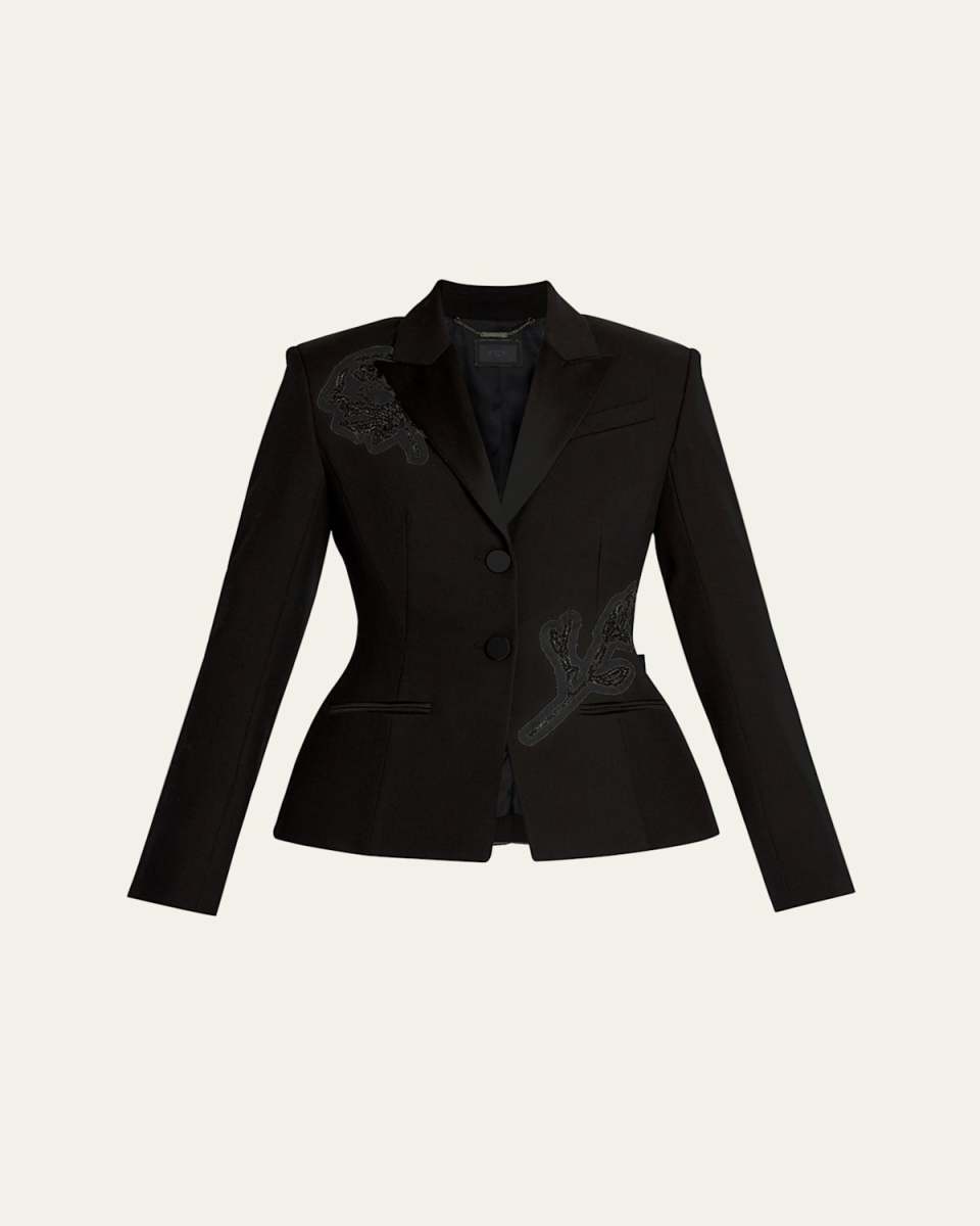 Crystal Rose Hourglass Single-Breasted Blazer
